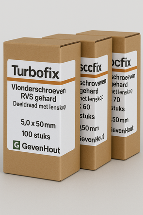 Turbofix Terrassenschrauben – gehärteter Edelstahl, TX25 , Teilgewinde mit Linsenkopf